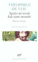 Couverture du livre « Après m'avoir fait tant mourir » de Theophile De Viau aux éditions Gallimard