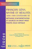 Couverture du livre « F. geny, mythe et realite » de  aux éditions Dalloz