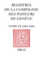 Couverture du livre « Registres de la compagnie des pasteurs de geneve » de  aux éditions Librairie Droz