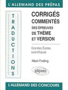 Couverture du livre « Traductions (theme/version) ecoles scientifiques » de Findling Albert aux éditions Ellipses