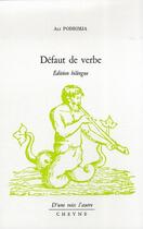 Couverture du livre « Défaut de verbe » de Ali Podrimja aux éditions Cheyne