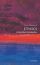 Couverture du livre « Ethics: A Very Short Introduction » de Simon Blackburn aux éditions Oup Oxford