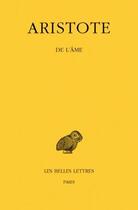 Couverture du livre « De l'Âme » de Aristote aux éditions Belles Lettres