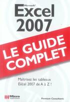 Couverture du livre « Excel 2007 » de Premium Consultants aux éditions Micro Application