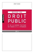 Couverture du livre « Revue du droit public et de la science politique en france et a l'etranger n 6-2020 » de  aux éditions Lgdj