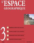 Couverture du livre « L'espace geographique - n 3 - 2003 » de Roger Brunet aux éditions Belin