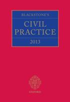 Couverture du livre « Blackstone's Civil Practice 2013 » de Prof Stuart Sime aux éditions Oup Oxford