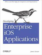 Couverture du livre « Developing enterprise iOS applications » de James Turner aux éditions O Reilly