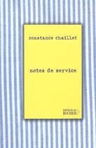 Couverture du livre « Notes de service » de Constance Chaillet aux éditions Rocher