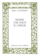 Couverture du livre « Inventaire d'une maison de campagne » de Piero Calamandrei aux éditions Conference