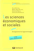 Couverture du livre « Les sciences economiques et sociales enseignement et apprentissages - iufm - capes - agregation » de Beitone aux éditions De Boeck