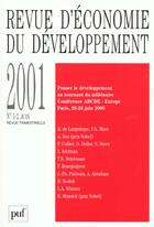 Couverture du livre « Revue d'economie du developpement n 1/2 juin 2001 - 1 2 » de  aux éditions Puf