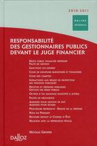 Couverture du livre « Responsabilité des gestionnaires public devant le juge financier » de Nicolas Groper aux éditions Dalloz