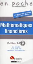 Couverture du livre « Mathématiques financières (édition 2013) » de Christelle Baratay aux éditions Gualino