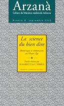 Couverture du livre « Arzana. cahiers de litterature medievale italienne, no 08/sept. 2002. » de Marietti/Perrus aux éditions Presses De La Sorbonne Nouvelle