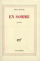 Couverture du livre « En somme » de Queval Jean aux éditions Gallimard