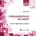 Couverture du livre « DCG1 : fondamentaux du droit ; cours et applications corrigées (édition 2020/2021) » de Laetitia Simonet aux éditions Gualino