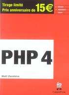 Couverture du livre « Php 4 » de Matt Zandstra aux éditions Campuspress