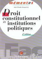 Couverture du livre « Dt constitutionnel inst.pol. » de Acquaviva Jean-Claud aux éditions Gualino