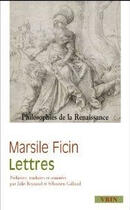 Couverture du livre « Lettres » de Marsile Ficin aux éditions Vrin