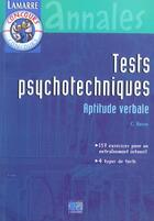 Couverture du livre « Tests psychotechniques aptitude verbale » de Voisin aux éditions Lamarre