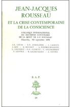 Couverture du livre « Jean-jacques rousseau et la crise contemporaine » de Henri Gouhier aux éditions Beauchesne