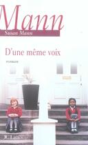 Couverture du livre « D'une même voix » de Susan Mann aux éditions Lattes