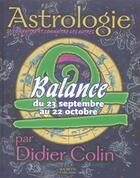 Couverture du livre « Balance » de Didier Colin aux éditions Hachette Collections