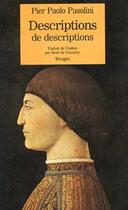 Couverture du livre « Descriptions de descriptions » de Pier Paolo Pasolini aux éditions Rivages