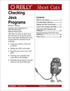 Couverture du livre « Checking Java Programs » de Ian F. Darwin aux éditions O Reilly