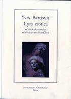 Couverture du livre « Lyra erotica » de Yves Battistini aux éditions Actes Sud