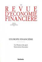 Couverture du livre « Revue d'économie financière t.55 ; l'Europe financière » de  aux éditions Association D'economie Financiere