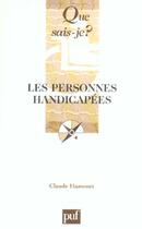 Couverture du livre « Personnes handicapes (4e ed) (les) (4e édition) » de Claude Hamonet aux éditions Que Sais-je ?