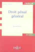Couverture du livre « Droit pénal général (20e édition) » de Bernard Bouloc aux éditions Dalloz