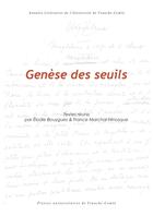 Couverture du livre « Genèse des seuils » de Elodie Bouygues aux éditions Pu De Franche Comte