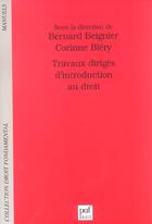 Couverture du livre « Travaux diriges d'introduction au droit » de Blery/Beignier aux éditions Puf