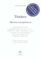 Couverture du livre « Theatre » de Carmelo Bene aux éditions P.o.l