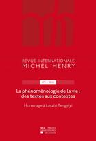 Couverture du livre « Revue internationale michel henry no 7 - 2016 » de  aux éditions Pu De Louvain