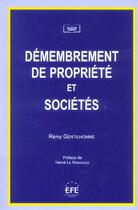 Couverture du livre « Demenbrement de propriete civile et societe civile (2e édition) » de Remy Gentilhomme aux éditions Efe