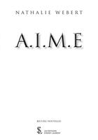 Couverture du livre « A.i.m.e » de Nathalie Webert aux éditions Sydney Laurent