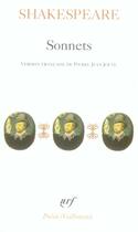 Couverture du livre « Sonnets » de William Shakespeare aux éditions Gallimard