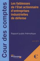 Couverture du livre « L'etat actionnaire d'industries d'armement » de  aux éditions Documentation Francaise