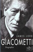 Couverture du livre « Giacometti » de James Lord aux éditions Nil