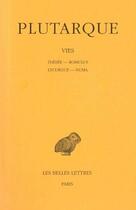 Couverture du livre « Vies paralleles Tome 1 » de Plutarque aux éditions Belles Lettres