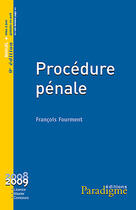 Couverture du livre « Procédure pénale » de Francois Fourment aux éditions Paradigme Cpu