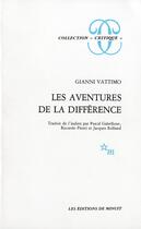 Couverture du livre « Les aventures de la diifference » de Vattimo/Rolland aux éditions Minuit
