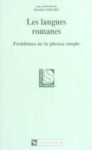 Couverture du livre « Langues romanes, problemes de la phrase simple » de  aux éditions Cnrs