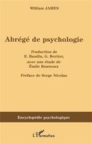Couverture du livre « Abrégé de psychologie » de William James aux éditions L'harmattan