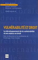 Couverture du livre « Vulnerabilite et droit » de  aux éditions Pu De Grenoble