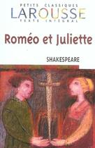 Couverture du livre « Romeo Et Juliette » de William Shakespeare aux éditions Larousse